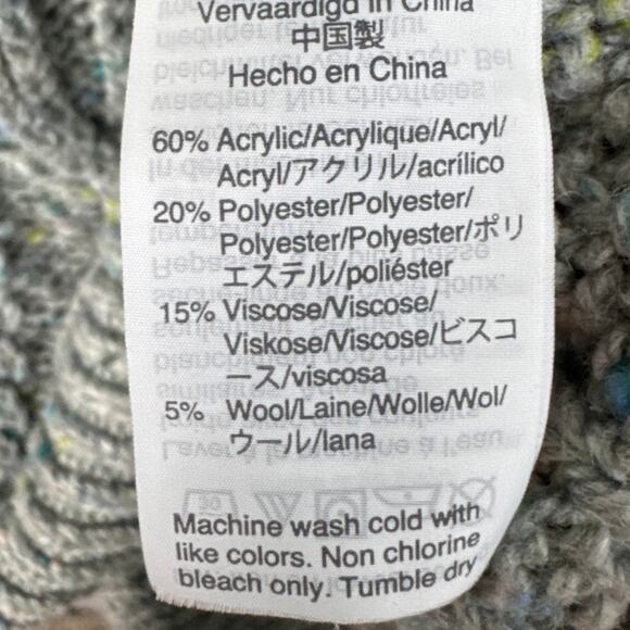 J. Crew Gray Cable Knit Sweater Wool Blend Confetti Color Dots Fall Style Cozy - Picture 8 of 8